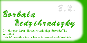 borbala medzihradszky business card